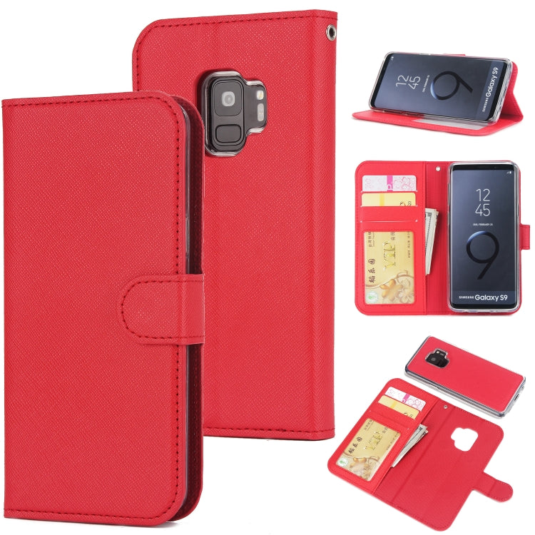 For Samsung Galaxy S9 Cross Texture Detachable Leather Phone Case