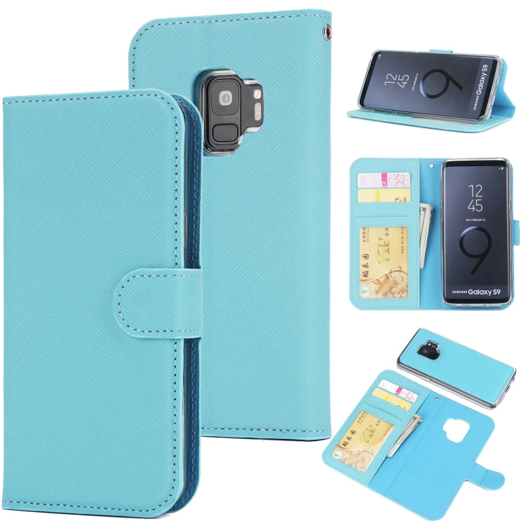 For Samsung Galaxy S9 Cross Texture Detachable Leather Phone Case