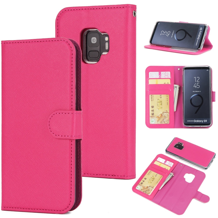 For Samsung Galaxy S9 Cross Texture Detachable Leather Phone Case