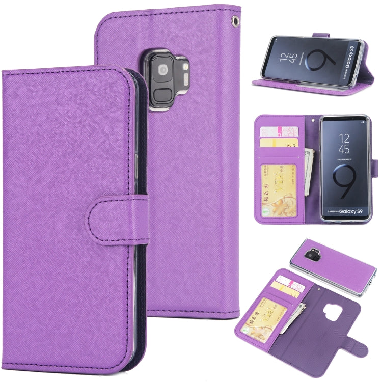 For Samsung Galaxy S9 Cross Texture Detachable Leather Phone Case