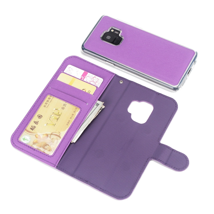 For Samsung Galaxy S9 Cross Texture Detachable Leather Phone Case