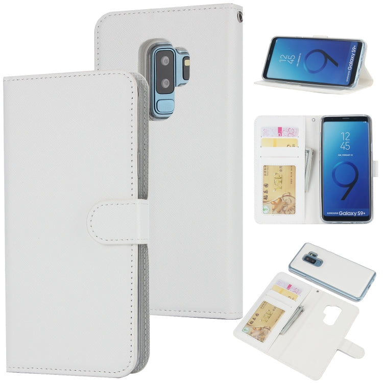 For Samsung Galaxy S9+ Cross Texture Detachable Leather Phone Case