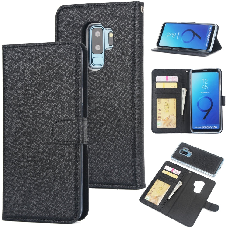 For Samsung Galaxy S9+ Cross Texture Detachable Leather Phone Case