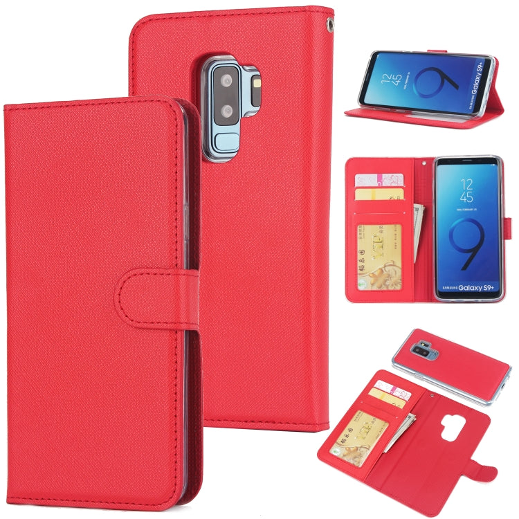 For Samsung Galaxy S9+ Cross Texture Detachable Leather Phone Case