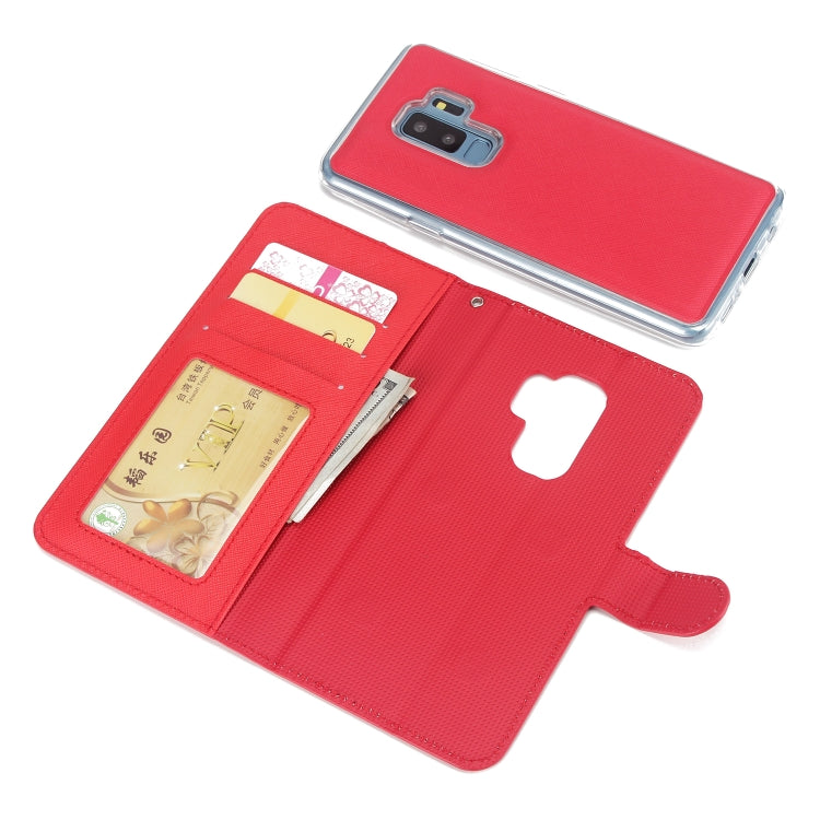 For Samsung Galaxy S9+ Cross Texture Detachable Leather Phone Case