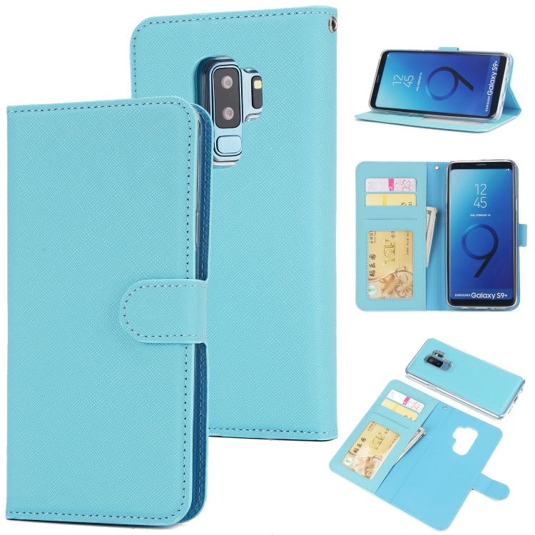 For Samsung Galaxy S9+ Cross Texture Detachable Leather Phone Case