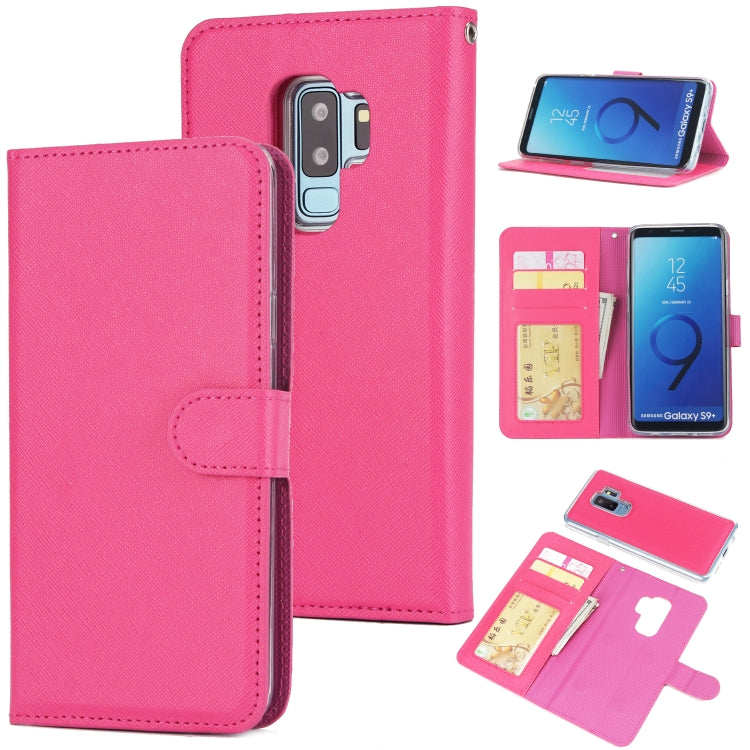 For Samsung Galaxy S9+ Cross Texture Detachable Leather Phone Case