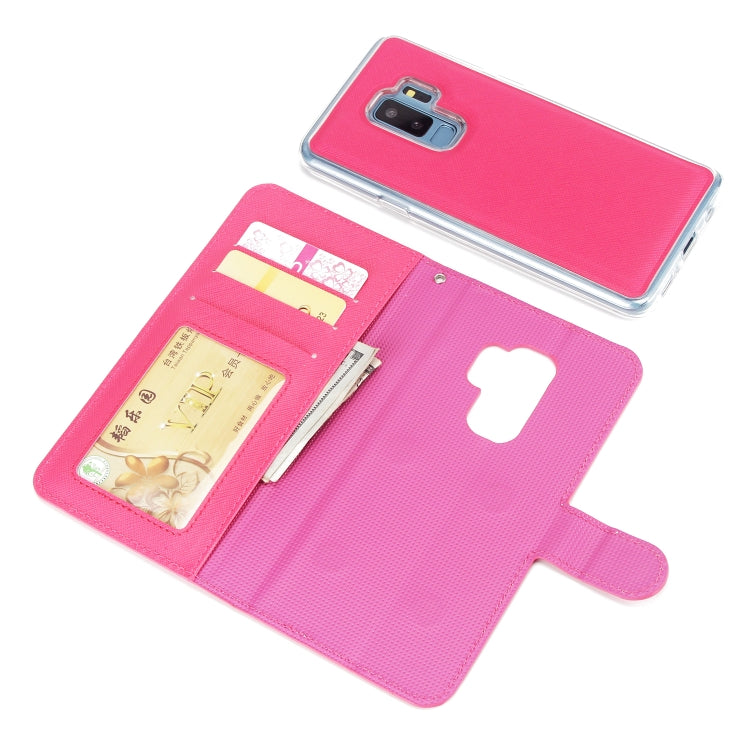 For Samsung Galaxy S9+ Cross Texture Detachable Leather Phone Case