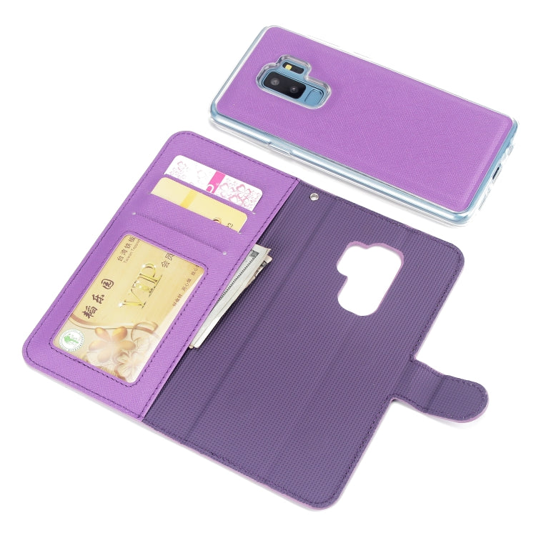 For Samsung Galaxy S9+ Cross Texture Detachable Leather Phone Case