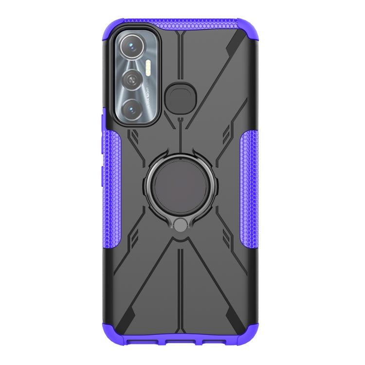 For Infinix Hot 11 Armor Bear Shockproof PC + TPU Protective Phone Case with Ring Holder