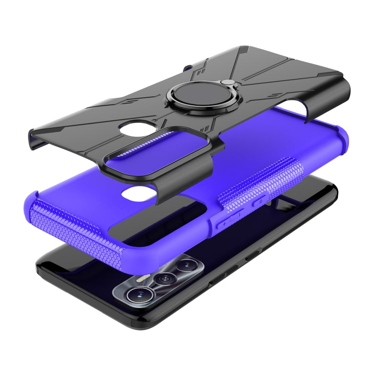 For Infinix Hot 11 Armor Bear Shockproof PC + TPU Protective Phone Case with Ring Holder