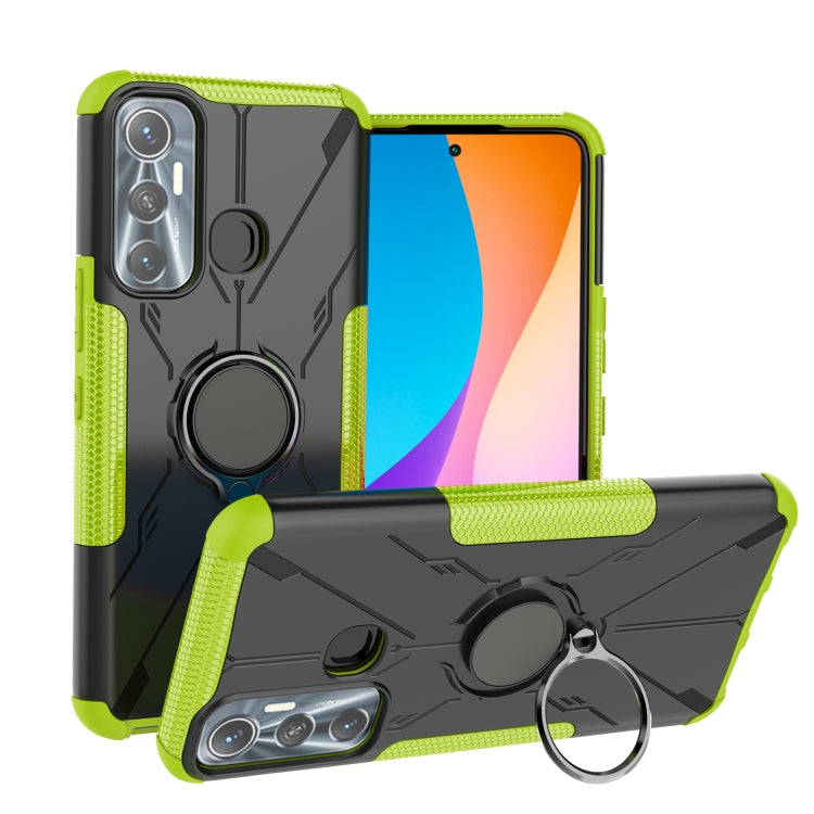 For Infinix Hot 11 Armor Bear Shockproof PC + TPU Protective Phone Case with Ring Holder
