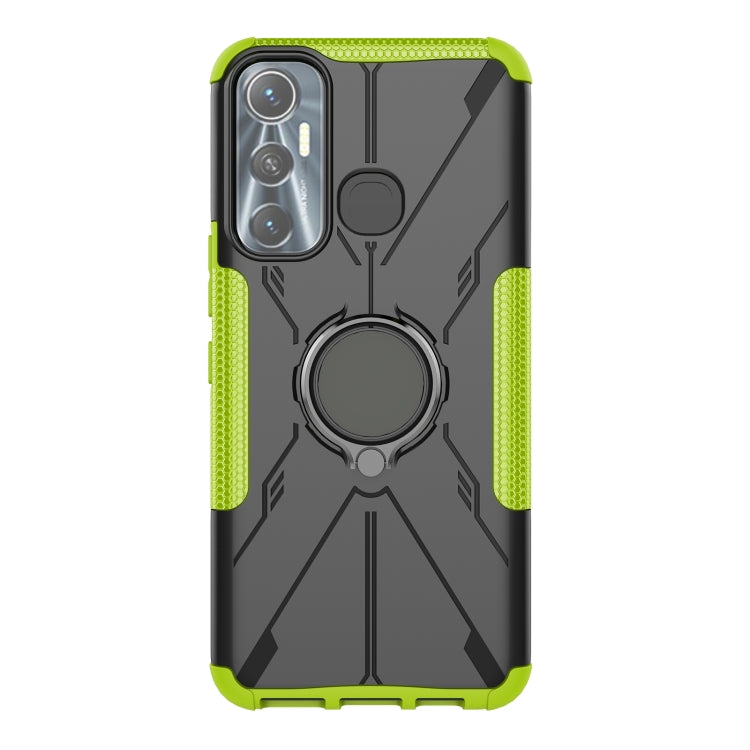 For Infinix Hot 11 Armor Bear Shockproof PC + TPU Protective Phone Case with Ring Holder