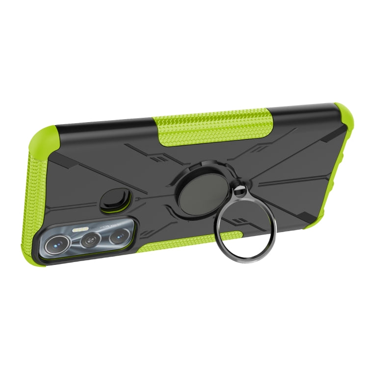 For Infinix Hot 11 Armor Bear Shockproof PC + TPU Protective Phone Case with Ring Holder
