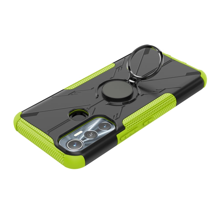 For Infinix Hot 11 Armor Bear Shockproof PC + TPU Protective Phone Case with Ring Holder