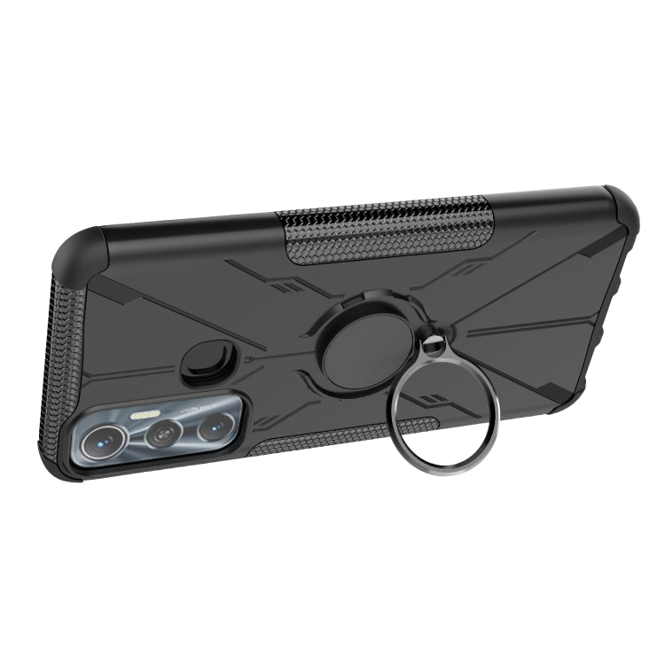 For Infinix Hot 11 Armor Bear Shockproof PC + TPU Protective Phone Case with Ring Holder