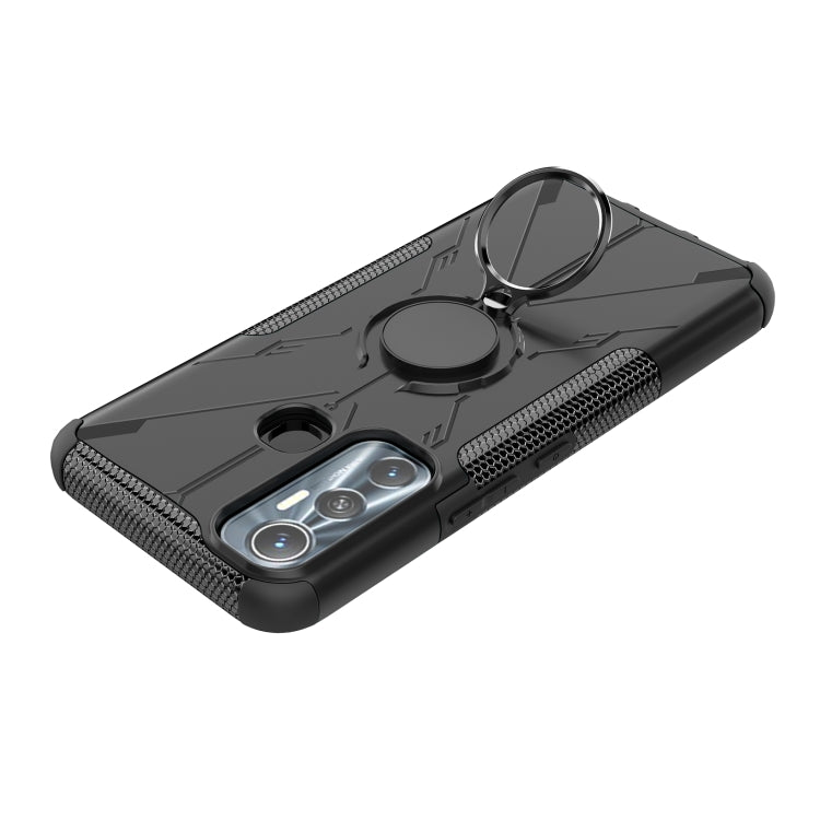 For Infinix Hot 11 Armor Bear Shockproof PC + TPU Protective Phone Case with Ring Holder