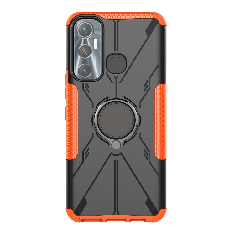 For Infinix Hot 11 Armor Bear Shockproof PC + TPU Protective Phone Case with Ring Holder