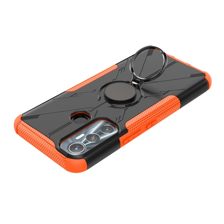 For Infinix Hot 11 Armor Bear Shockproof PC + TPU Protective Phone Case with Ring Holder