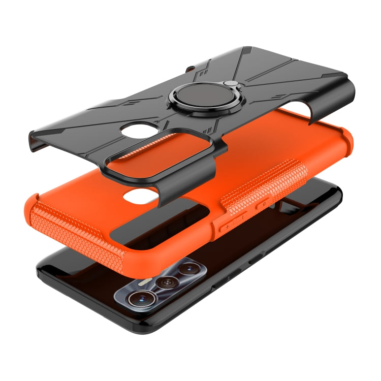 For Infinix Hot 11 Armor Bear Shockproof PC + TPU Protective Phone Case with Ring Holder