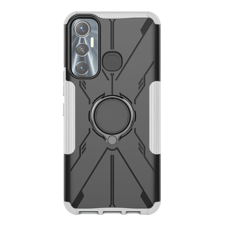 For Infinix Hot 11 Armor Bear Shockproof PC + TPU Protective Phone Case with Ring Holder