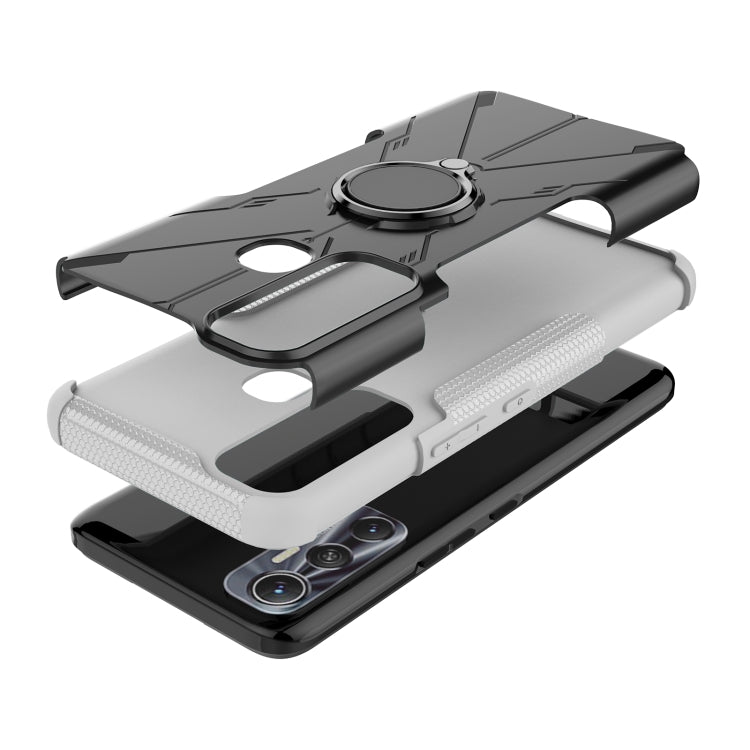 For Infinix Hot 11 Armor Bear Shockproof PC + TPU Protective Phone Case with Ring Holder