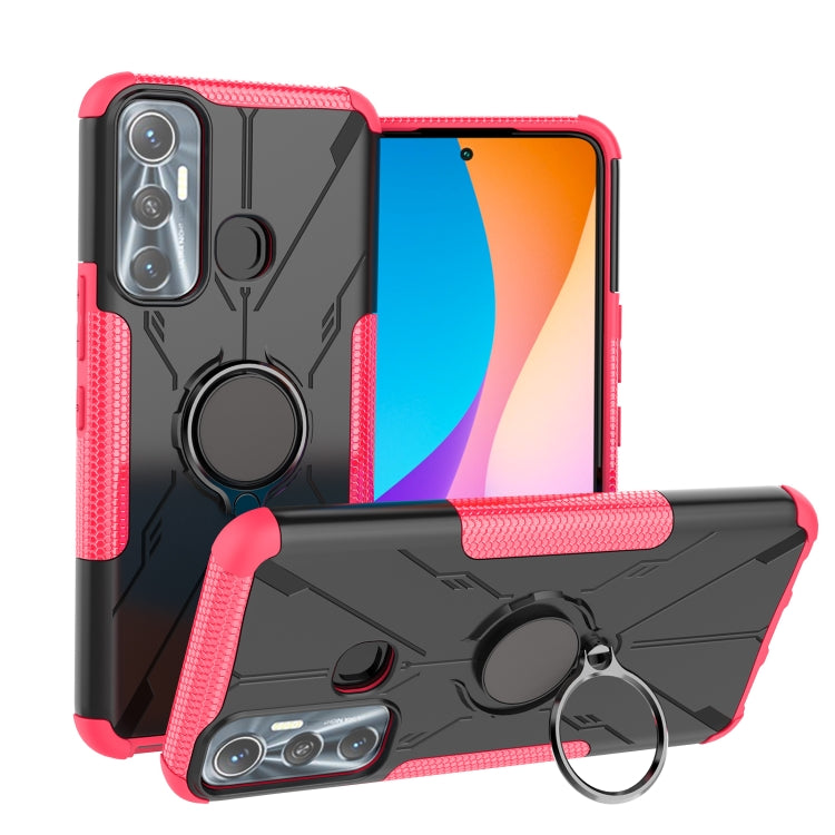 For Infinix Hot 11 Armor Bear Shockproof PC + TPU Protective Phone Case with Ring Holder