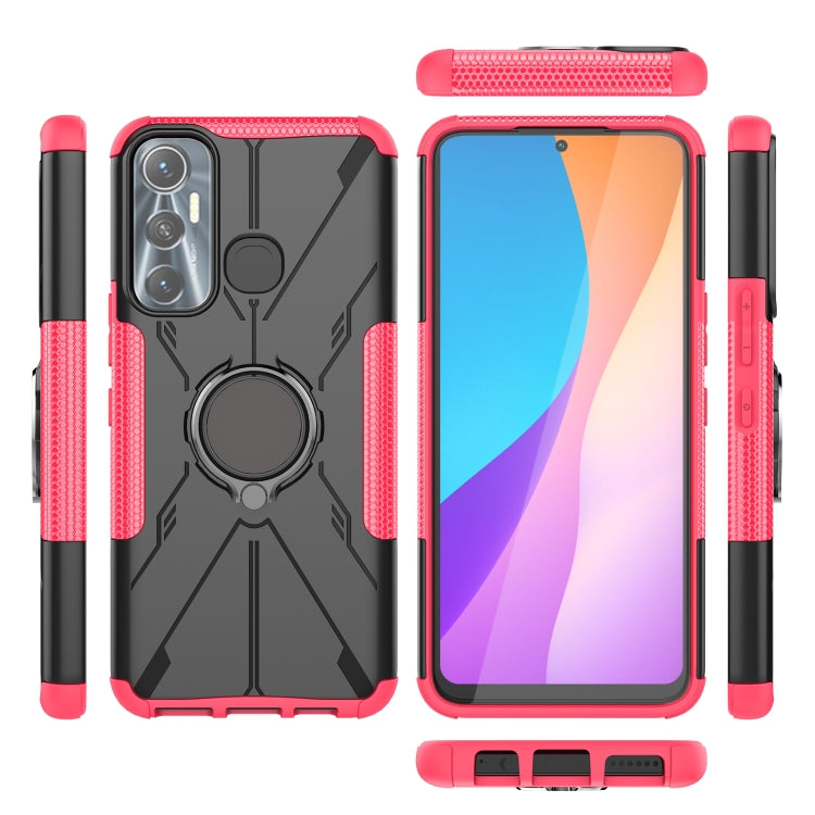 For Infinix Hot 11 Armor Bear Shockproof PC + TPU Protective Phone Case with Ring Holder