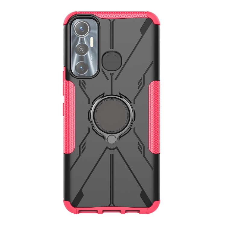 For Infinix Hot 11 Armor Bear Shockproof PC + TPU Protective Phone Case with Ring Holder