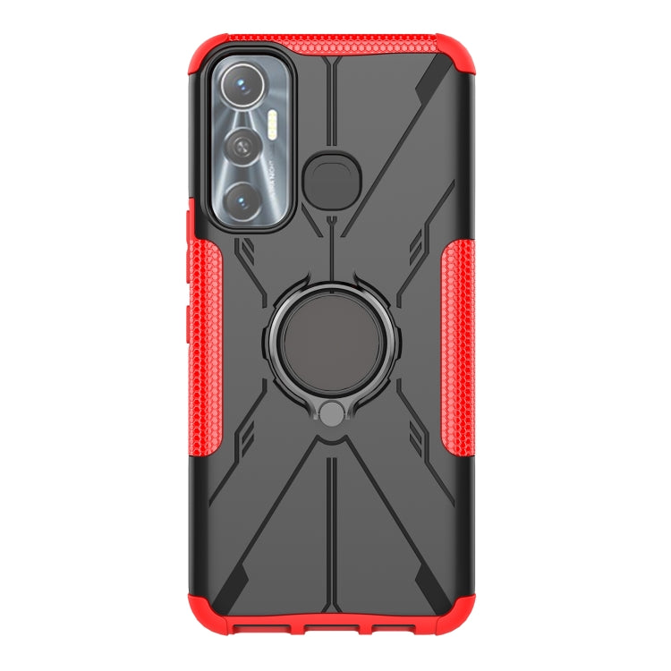 For Infinix Hot 11 Armor Bear Shockproof PC + TPU Protective Phone Case with Ring Holder