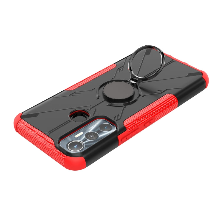 For Infinix Hot 11 Armor Bear Shockproof PC + TPU Protective Phone Case with Ring Holder