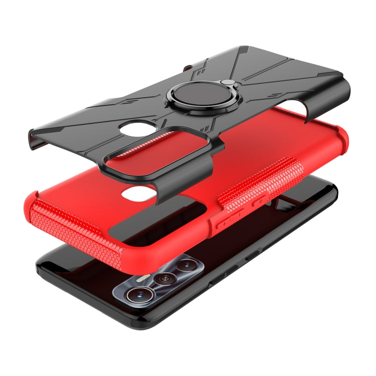 For Infinix Hot 11 Armor Bear Shockproof PC + TPU Protective Phone Case with Ring Holder