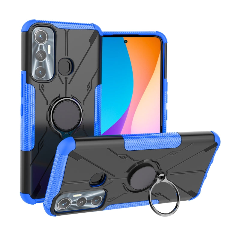 For Infinix Hot 11 Armor Bear Shockproof PC + TPU Protective Phone Case with Ring Holder