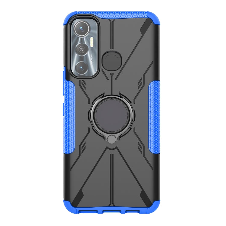 For Infinix Hot 11 Armor Bear Shockproof PC + TPU Protective Phone Case with Ring Holder