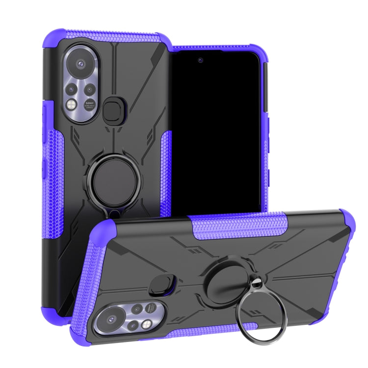 For Infinix Hot 11S Armor Bear Shockproof PC + TPU Protective Phone Case with Ring Holder