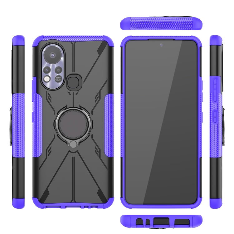 For Infinix Hot 11S Armor Bear Shockproof PC + TPU Protective Phone Case with Ring Holder