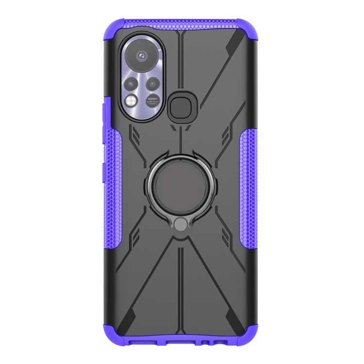 For Infinix Hot 11S Armor Bear Shockproof PC + TPU Protective Phone Case with Ring Holder
