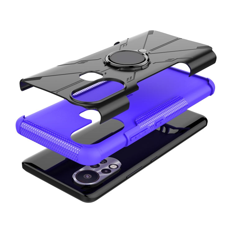 For Infinix Hot 11S Armor Bear Shockproof PC + TPU Protective Phone Case with Ring Holder