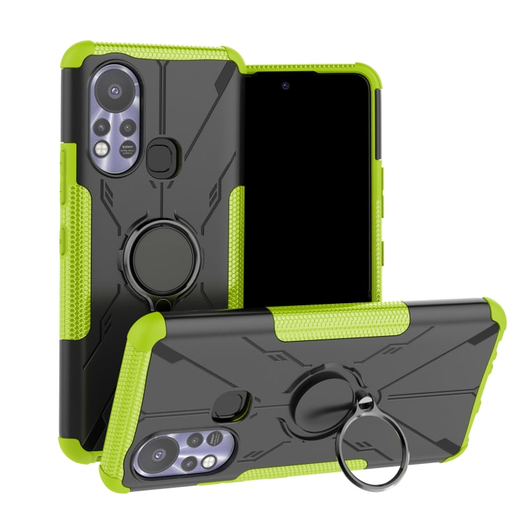 For Infinix Hot 11S Armor Bear Shockproof PC + TPU Protective Phone Case with Ring Holder