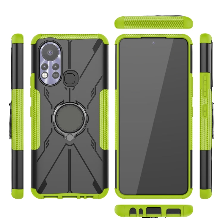 For Infinix Hot 11S Armor Bear Shockproof PC + TPU Protective Phone Case with Ring Holder