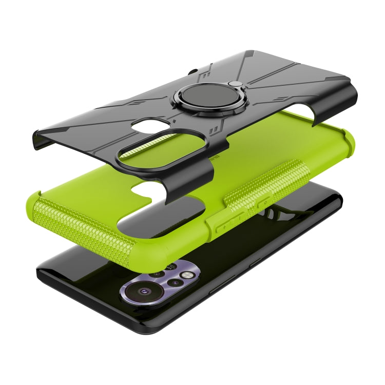 For Infinix Hot 11S Armor Bear Shockproof PC + TPU Protective Phone Case with Ring Holder