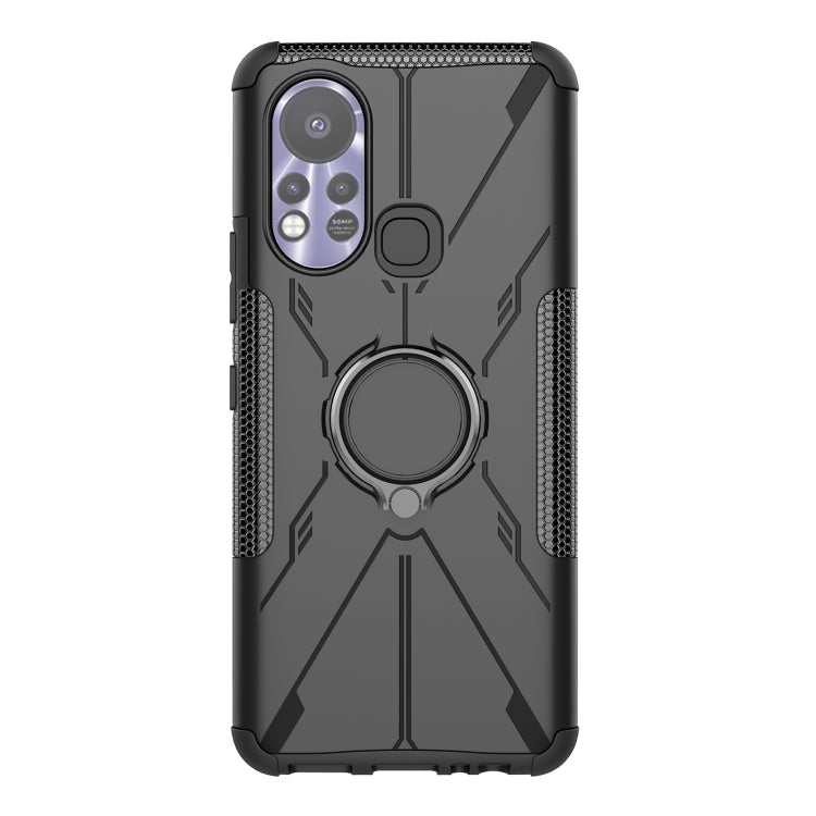 For Infinix Hot 11S Armor Bear Shockproof PC + TPU Protective Phone Case with Ring Holder
