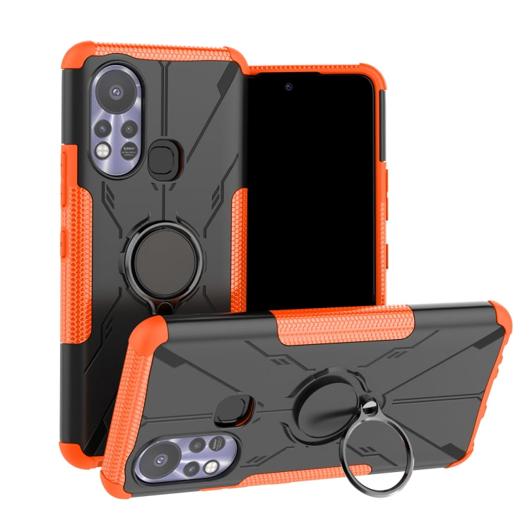 For Infinix Hot 11S Armor Bear Shockproof PC + TPU Protective Phone Case with Ring Holder