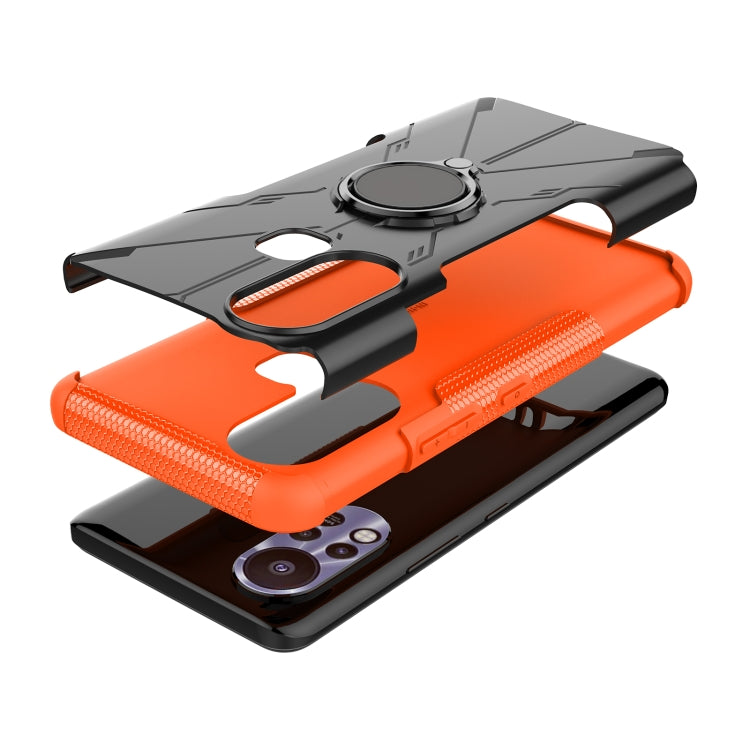 For Infinix Hot 11S Armor Bear Shockproof PC + TPU Protective Phone Case with Ring Holder