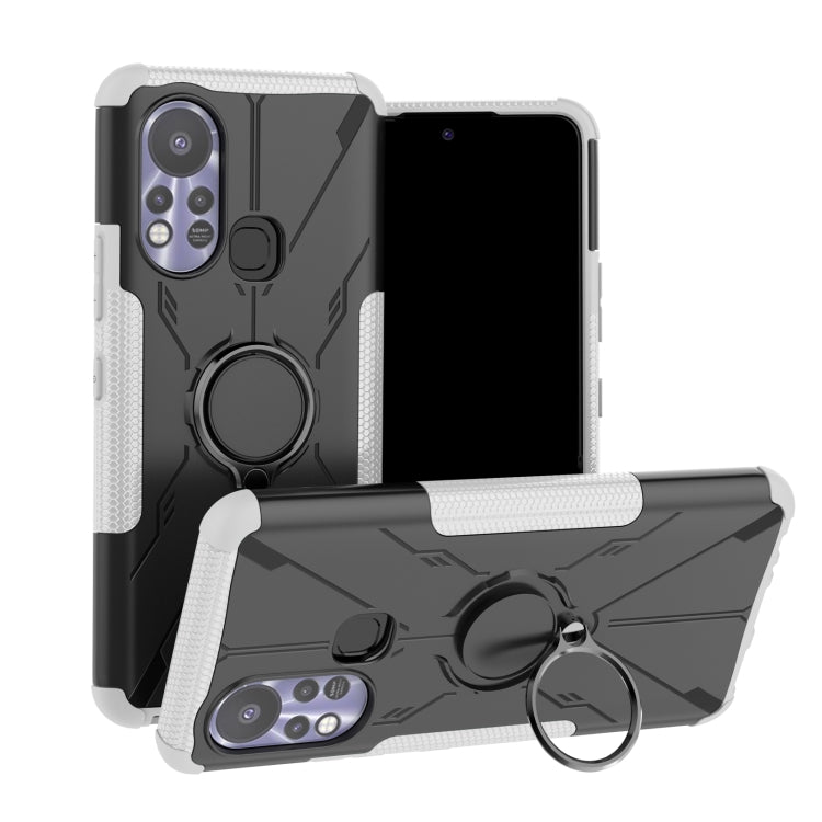 For Infinix Hot 11S Armor Bear Shockproof PC + TPU Protective Phone Case with Ring Holder