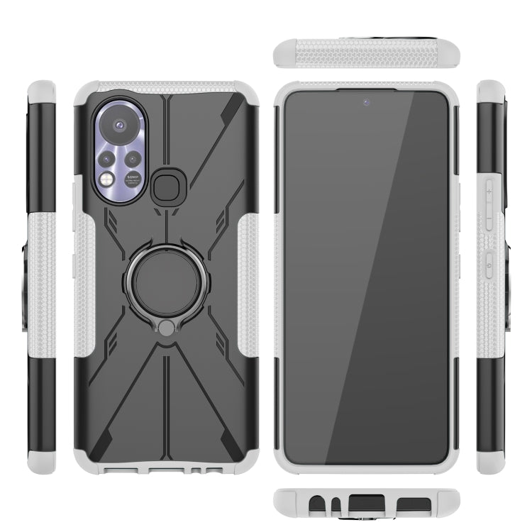 For Infinix Hot 11S Armor Bear Shockproof PC + TPU Protective Phone Case with Ring Holder