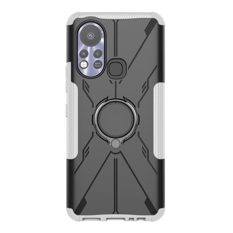 For Infinix Hot 11S Armor Bear Shockproof PC + TPU Protective Phone Case with Ring Holder