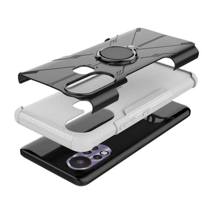 For Infinix Hot 11S Armor Bear Shockproof PC + TPU Protective Phone Case with Ring Holder