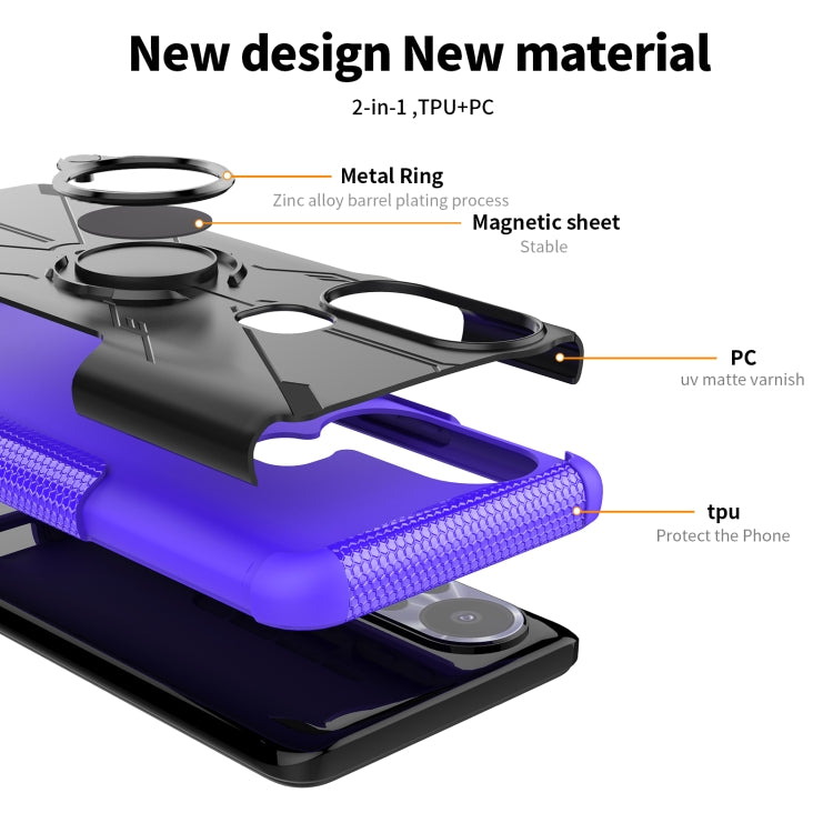 For Infinix Hot 11S Armor Bear Shockproof PC + TPU Protective Phone Case with Ring Holder