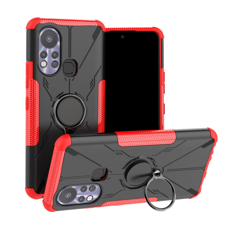 For Infinix Hot 11S Armor Bear Shockproof PC + TPU Protective Phone Case with Ring Holder